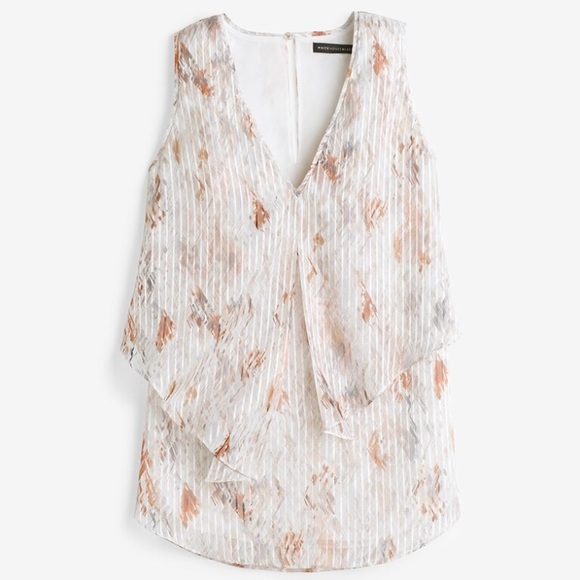 WHBM Shadow Stripe Shell Metallic Layered Tank XS - Picture 3 of 8